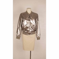 Calvin Klein kort bomber jakke silver green S (N82)