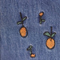 Stella nova jeans m let vidde i ben orange str. 34 (N82)