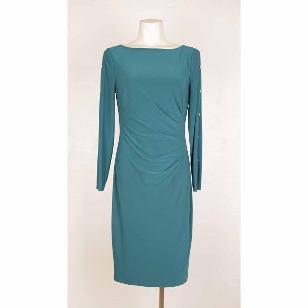 Ralf Lauren smuk kort jersey kjole m guldknapper S (N83)