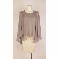 Stella Nova smuk gr ciffon bluse ls rme M (N84)