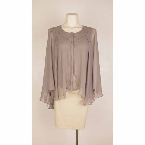 Stella Nova smuk gr ciffon bluse ls rme M (N84)