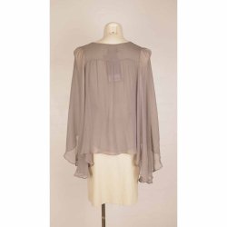 Stella Nova smuk gr ciffon bluse ls rme M (N84)