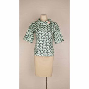 Margot bluse bomulds jersey mint/bl NSN XL (N85)