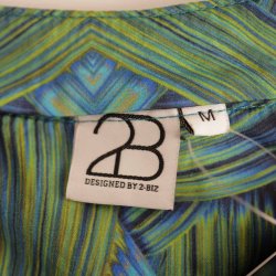 2BIZ bluse bl/grn mnster viscose/silke M (B1)