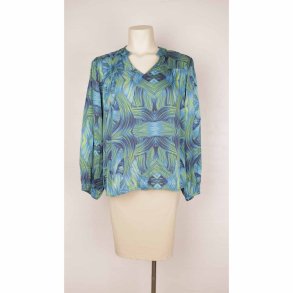 2BIZ bluse bl/grn mnster viscose/silke M (B1)