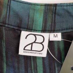 2BIZ bluse black/grn print viscose visc./silk M (B1)