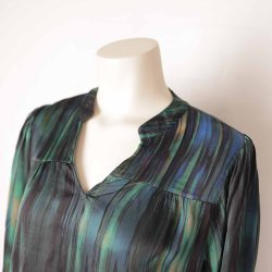 2BIZ bluse black/grn print viscose visc./silk M (B1)