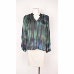2BIZ bluse black/grn print viscose visc./silk M (B1)