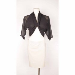 Wearhouse kort ciffon bolero m snrre i ryg S (B1)