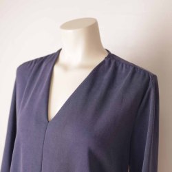 PBO bluse navy bl m V-hals modal/poly M (B1)