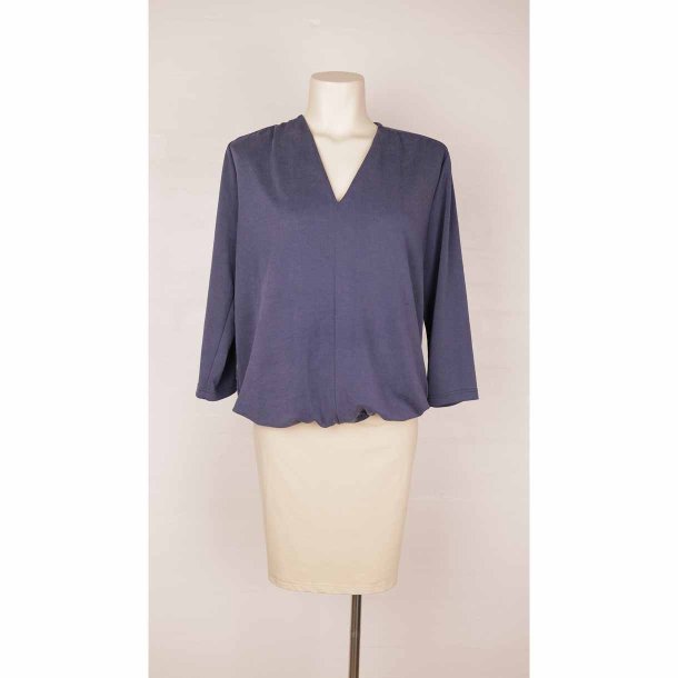 PBO bluse navy bl m V-hals modal/poly M (B1)