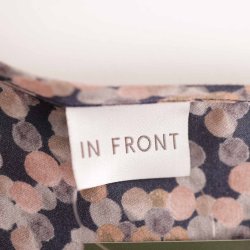 In Front bluse rosa/gr/navy bobble print M  (B1)