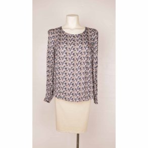 In Front bluse rosa/gr/navy bobble print M  (B1)