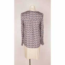 In Front bluse rosa/gr/navy bobble print M  (B1)