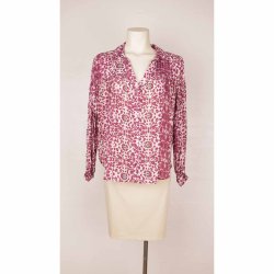 PHJ skjorte syren animal print 80%silke/20%visc M  (B1)