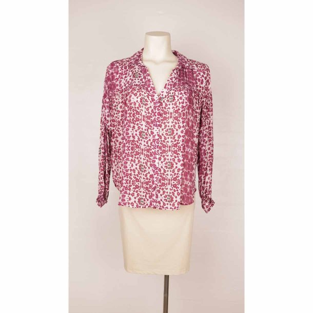 PHJ skjorte syren animal print 80%silke/20%visc M  (B1)