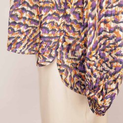 Second Female ciffin bluse lilla/beige/guld S (B1)