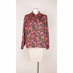 Lollys Laundry skjorte lilla/pink blomsterprint S (B1)