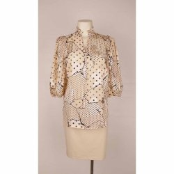 Love &amp; Divine skjorte nude/black dots polymix S (B1)