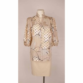 Love & Divine skjorte nude/black dots polymix S (B1)