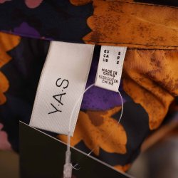 YAS tunika skjorte orange/lilla/sort polyester S (B1)