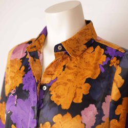 YAS tunika skjorte orange/lilla/sort polyester S (B1)