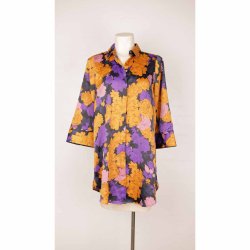 YAS tunika skjorte orange/lilla/sort polyester S (B1)
