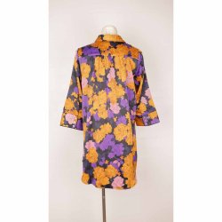 YAS tunika skjorte orange/lilla/sort polyester S (B1)