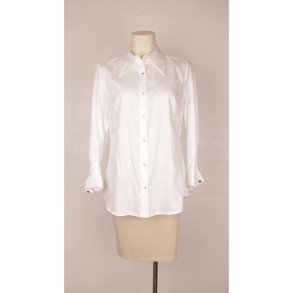 PBO lang smal hvid skjorte m manchetter 38 (B1)
