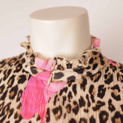 CRS kjole m vidde/plisse leo og pink roser 38 (B1)