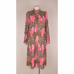 CRS kjole m vidde/plisse leo og pink roser 38 (B1)