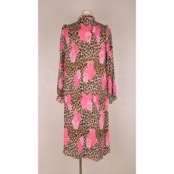 CRS kjole m vidde/plisse leo og pink roser 38 (B1)