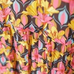 PHJ kjole sort/pink/orange 80%silke20%visc. S (B1)