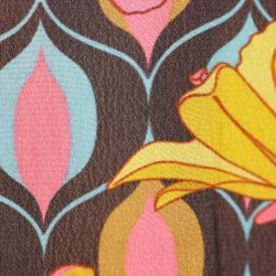 PHJ kjole sort/pink/orange 80%silke20%visc. S (B1)