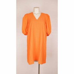 modstrm kort tunika kjole kort orange pufrme M (B1)