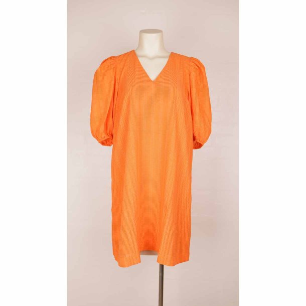 modstrm kort tunika kjole kort orange pufrme M (B1)
