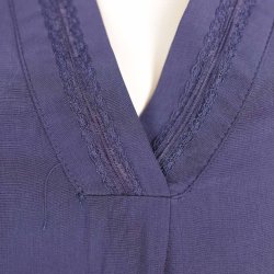 Culture kort navy kjole m V-hals viscose str. L (B1)