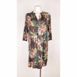 In Front kort jersey kjole rosa/brun/sort poly M (B1)