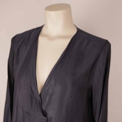 Sams Sams kort kjole ls pasform sort poly S (B1)