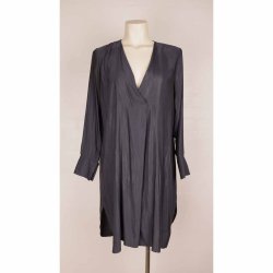 Sams Sams kort kjole ls pasform sort poly S (B1)