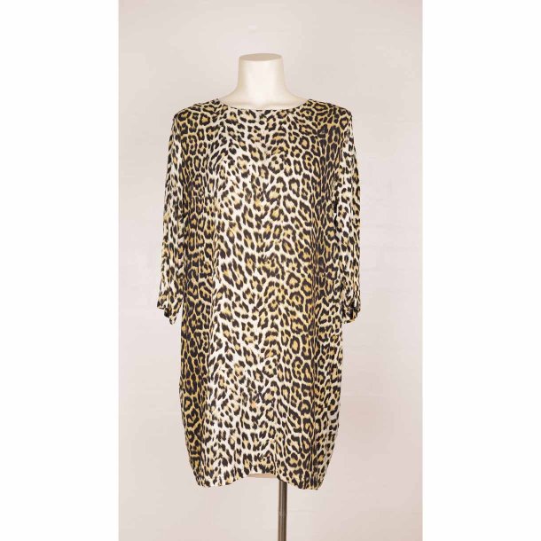 Magasin kort leopard kjole basic viscose str m (B1)