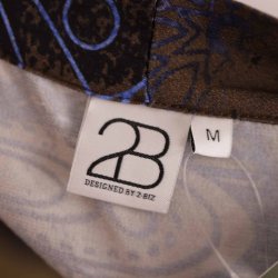 2BIZ kjole brun/bl blank smock v rmer M (B1)