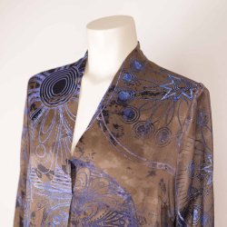 2BIZ kjole brun/bl blank smock v rmer M (B1)