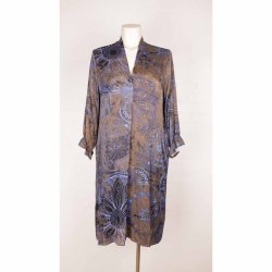 2BIZ kjole brun/bl blank smock v rmer M (B1)