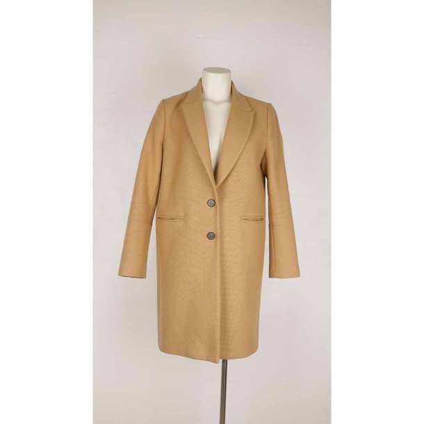 Zara camel uld frakke blazer snit fin stand L (42)