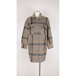 Blendshe skj jakke ternet brun let oversize S (N86)
