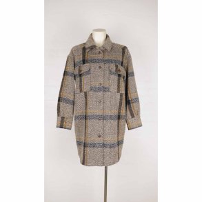 Blendshe skj jakke ternet brun let oversize S (N86)