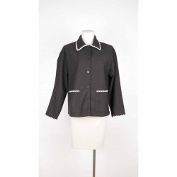 Moves s�t m jakke + nederdel sort/creme 36 (N94)