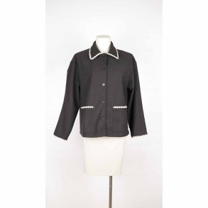 Moves st m jakke + nederdel sort/creme 36 (N94)