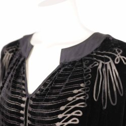 Charlotte Sparre sort velour batmand kjole L (20)